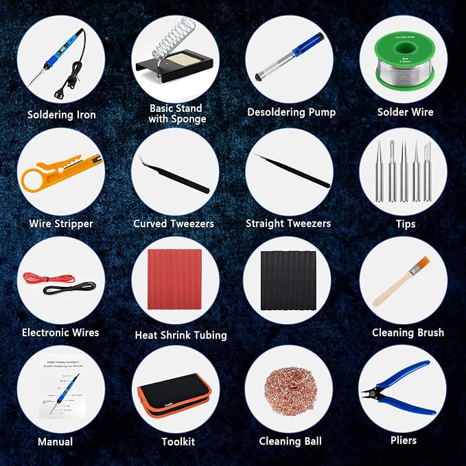 Soldering Iron Kit, 80W 110V Upgraded Digital Electric Solder Irons, - Image 5