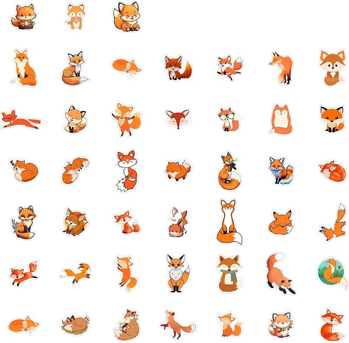 BulbaCraft Fox Stickers for Water Bottle and Laptop - Image 3