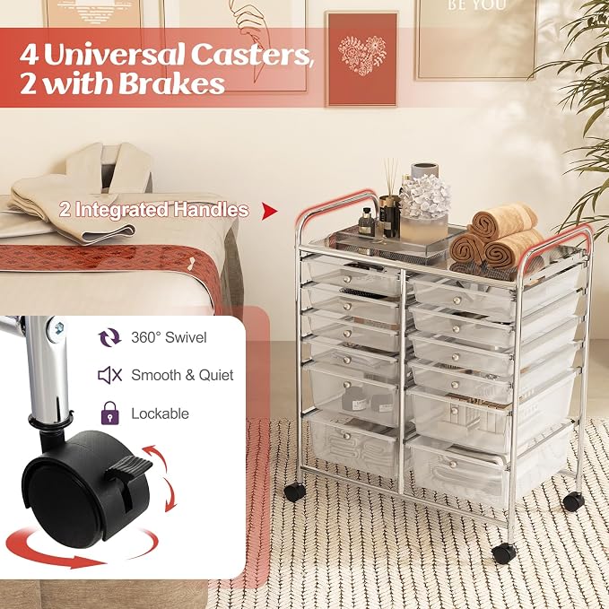 BECOMFORT 12-Drawer Rolling Cart - Image 5
