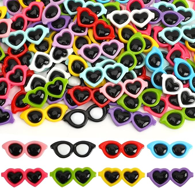 JUNEBRUSHS 80PCS Mini Resin Sunglasses, Cute Miniature Sunglasses by JUNEBRUSHS
