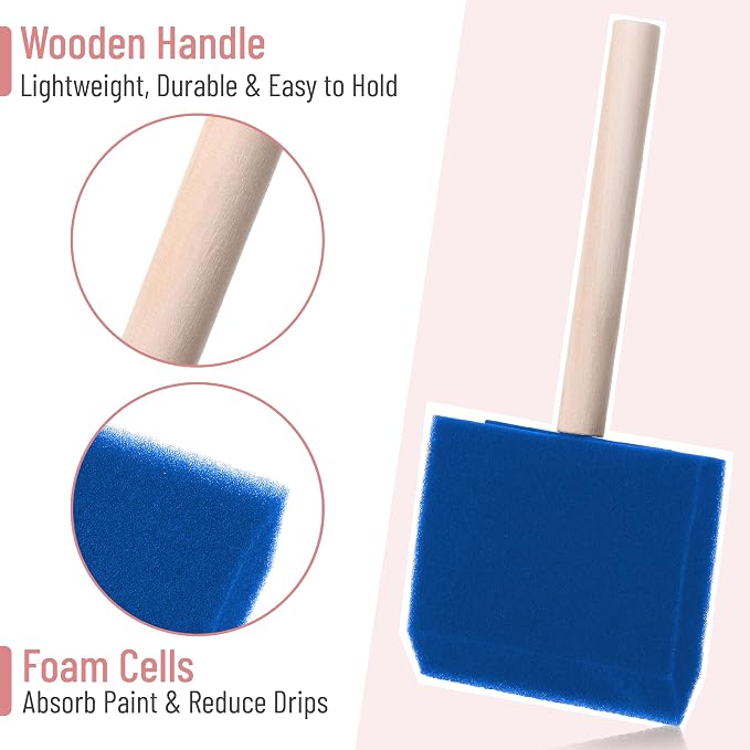 Bates 3-Inch Foam Paint Brushes, 24 Pack - Image 4