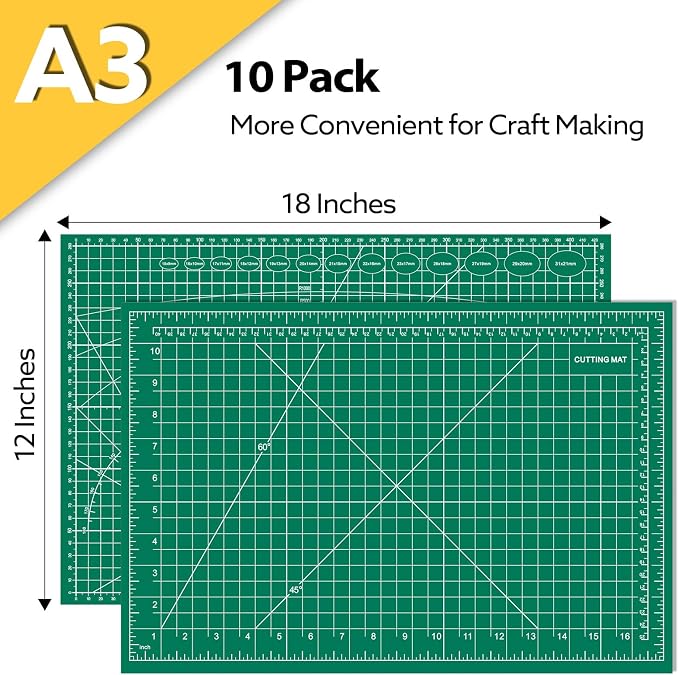 10 Pack Self Healing Cutting Mat Bulk 12"x18" Rotary Cutting Sewing Mats A3 | - Image 2
