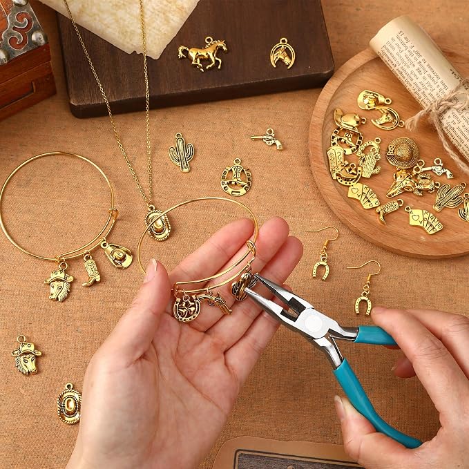 MARFOREVER 40 Pcs/20 Pairs Western Cowboy Cowgirl Charms - Image 4