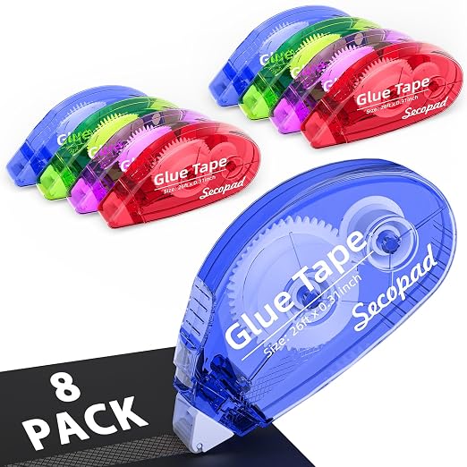 Secopad 8 Pack Scrapbook Tape, Double Sided Tape by Secopad