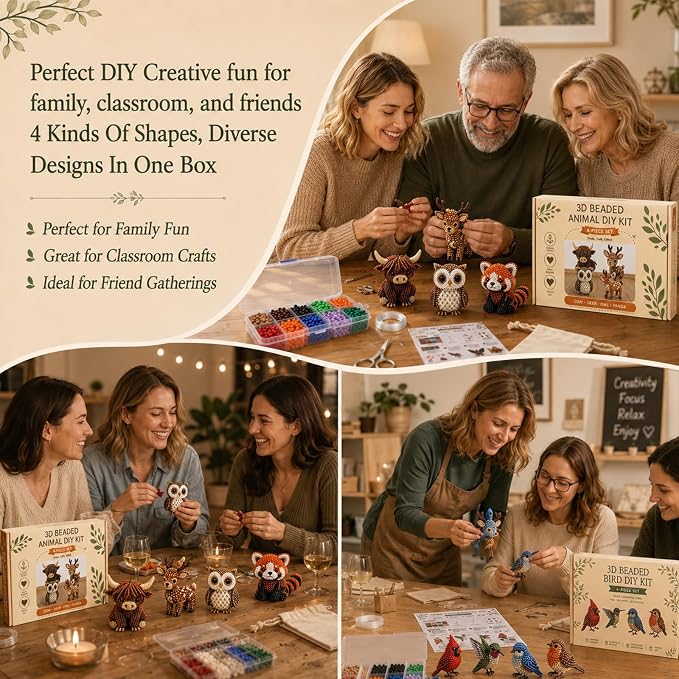 Tiny 3D Beaded Animal DIY Kit-Bead Animal Making Kit - Image 3