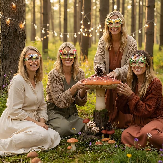Pajean 36 Pcs Enchanted Forest Party Decorations Mushroom Themed Eyeglasses - Image 7