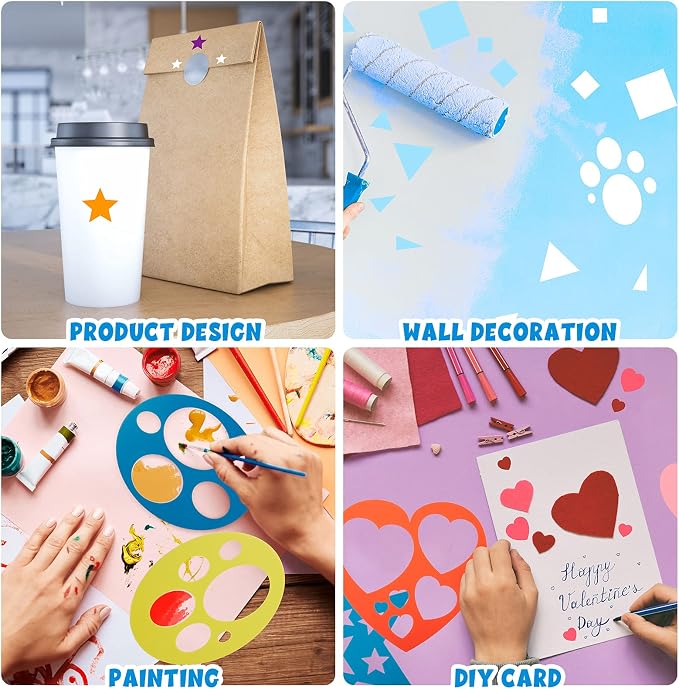 12 Pieces Geometric Stencils Template Set - Image 7