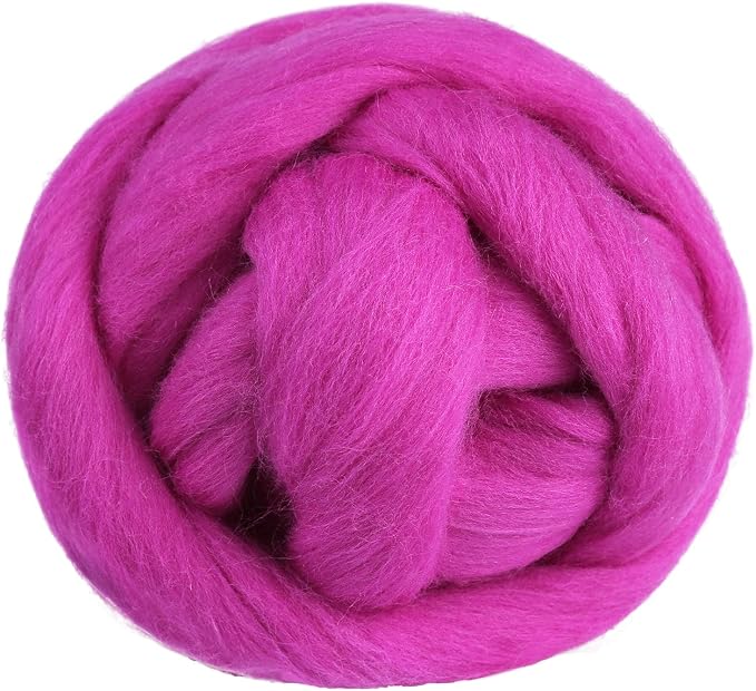 3.53oz Wool Roving, Wool Felting Supplies, Pure Wool, Chunky Yarn, Spinning by Jupean