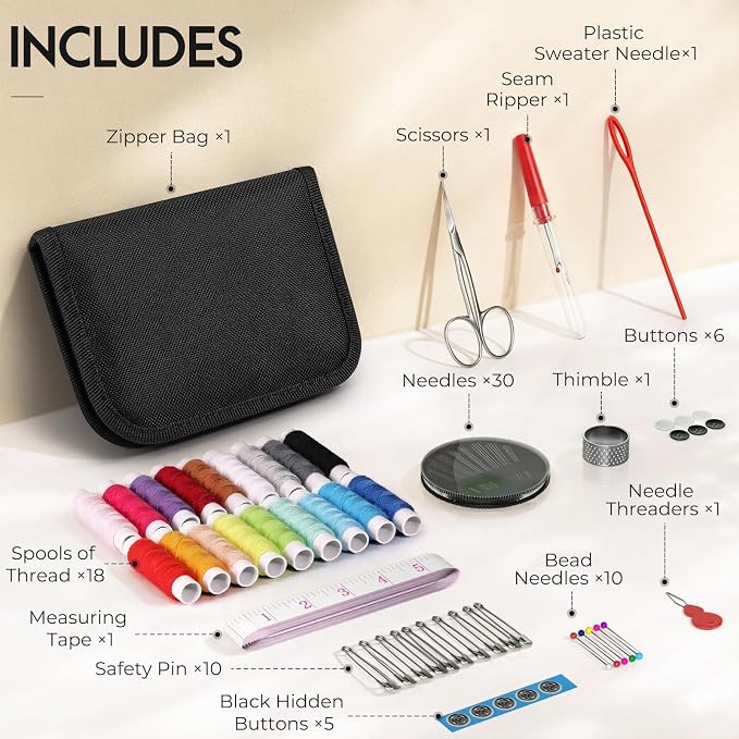 Coquimbo Sewing Kit for Adults College Dorm Essentials, Portable Sewing - Image 5