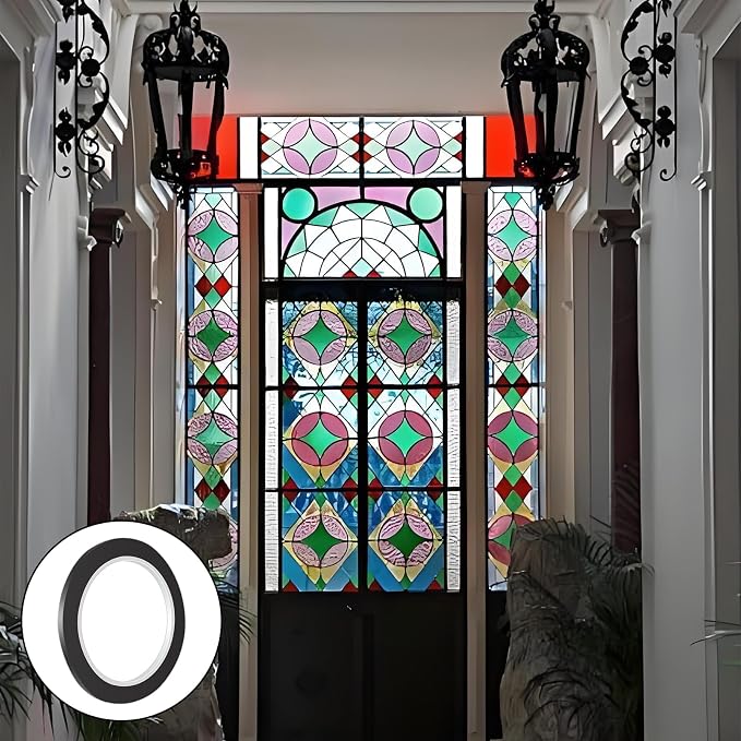 CANIPHA Black Stained Glass Lead Lines, Faux Lead Lines, 216.5ft Roll, PET - Image 5