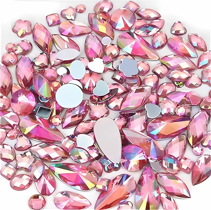Mixed 1400pcs AB Colour Gems Jewels Flatback Rhinestones, Face Art Gem Jewel by Unknown
