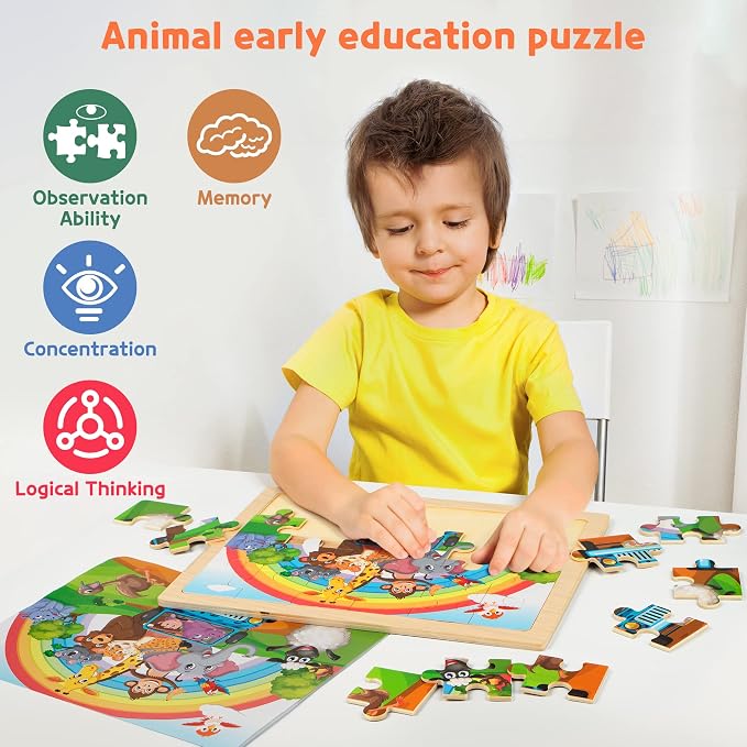 SYNARRY Large Animals Wooden Puzzles - Image 6