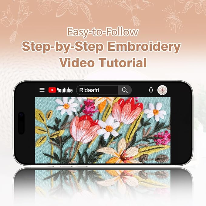 RidaaFri Embroidery Kit for Beginners, Hand Embroidery Practice Set - Image 7