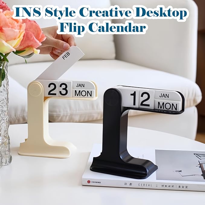 Perpetual Calendar, Standing Flip Calendar, Aesthetic Reusable Daily Page - Image 4