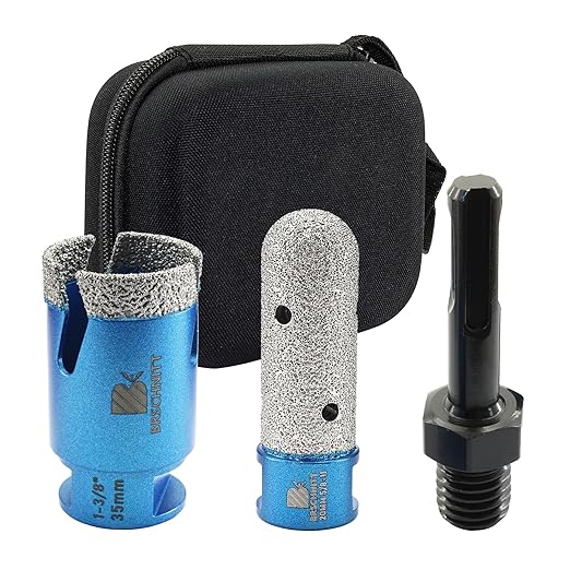 Tile Hole Saw Kit - BRSCHNITT Diamond Core Drill Bit Set 35mm Drill Bit &4/5" Diamond Finger Bit for Porcelain Tile Ceramic Marble Granite & Adapter