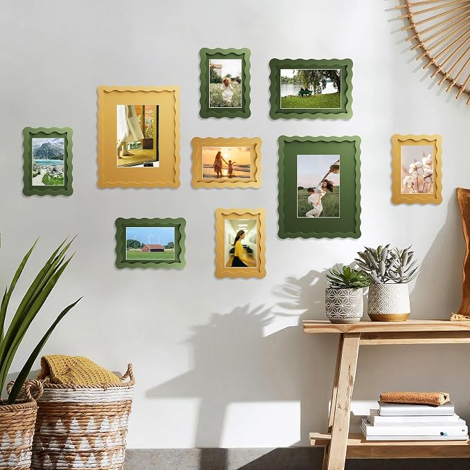 4x6 Picture Frame with Mat for 3.5x5, Wavy Edge Wooden Real Glass Photo Frame - Image 7