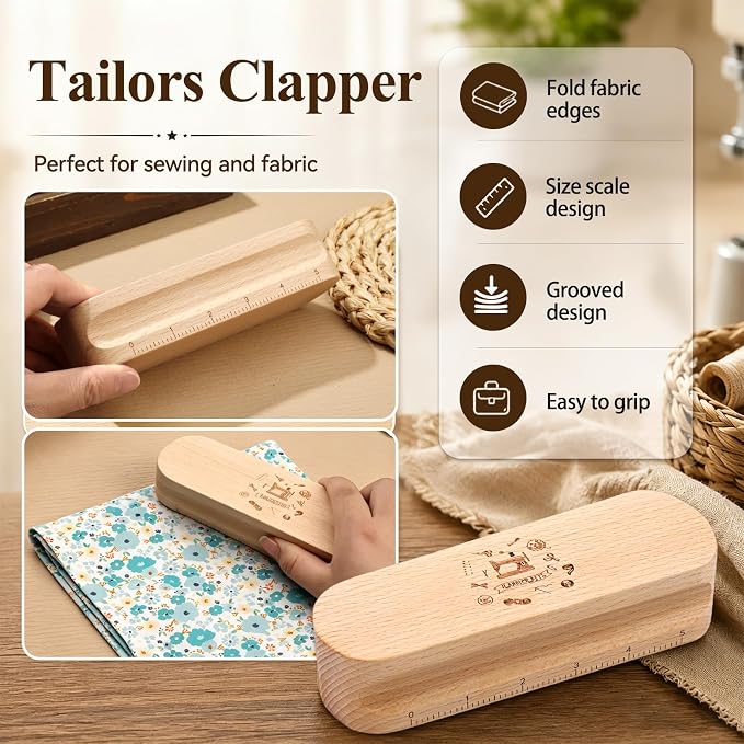 Fteven Tailors Clapper for Quilting, Wooden Tailors Clapper/Quilting Seam - Image 3