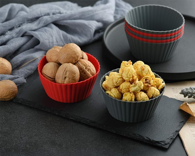 12 Pack Reusable Nonstick Jumbo Silicone Baking Cups, Cupcake and Muffin Liners - Image 5
