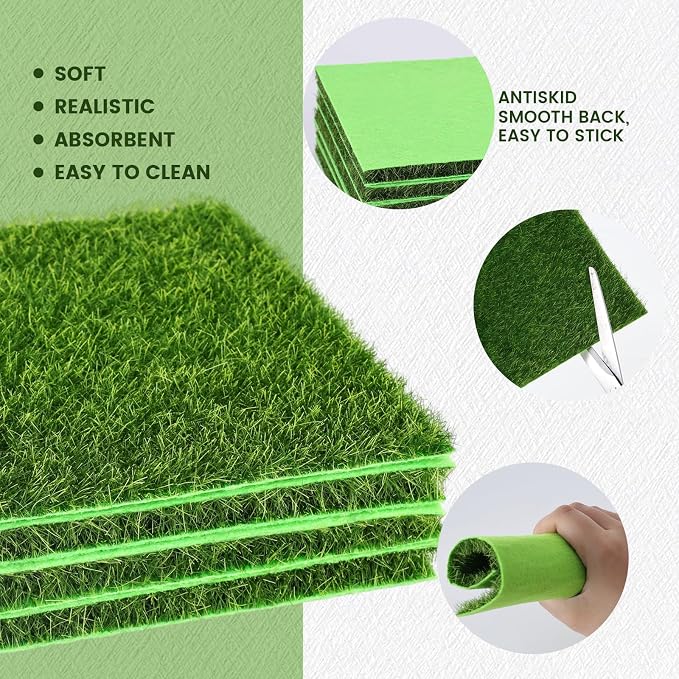 Shindel 10 Packs 6" x 6" Fake Grass Decor, Artificial Grass - Image 3