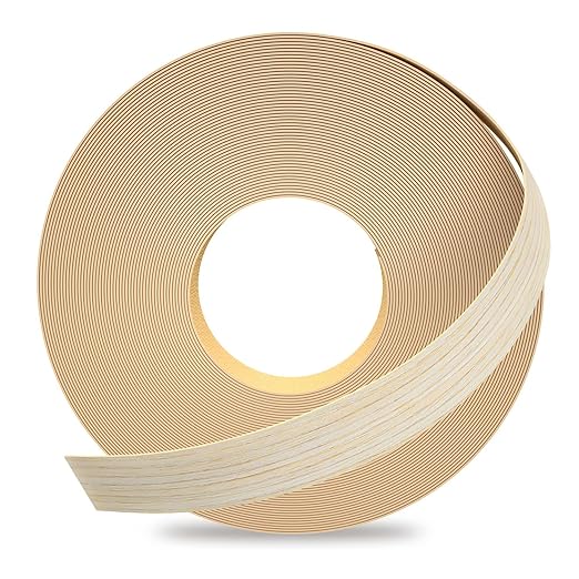 GSCIT Club Oak Edge Banding, 5/8 inch x 50ft roll of Veneer Edge Banding - Pre-glued Flexible, Real Wood Tape for Cabinet Repair & Furniture Restoration