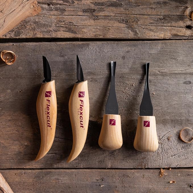 Flexcut Wood Carving Tools| Beginner Palm & Knife Set | 1095 High Carbon Steel - Image 5