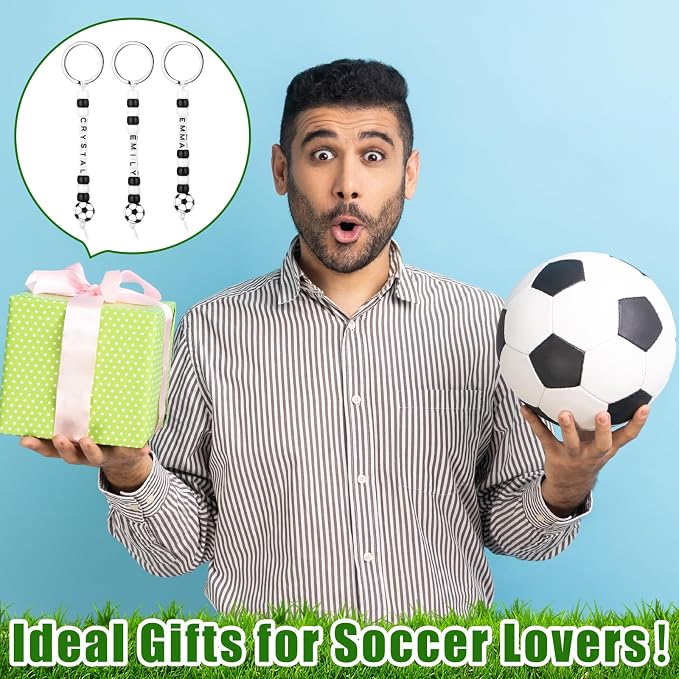 Landical 564 Pcs Soccer Keychain Making Kit DIY Soccer Bead Key Chain Craft - Image 7