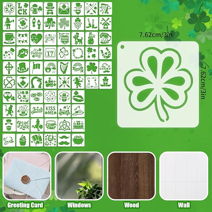 72 Pcs St Patricks Day Stencils - Image 2