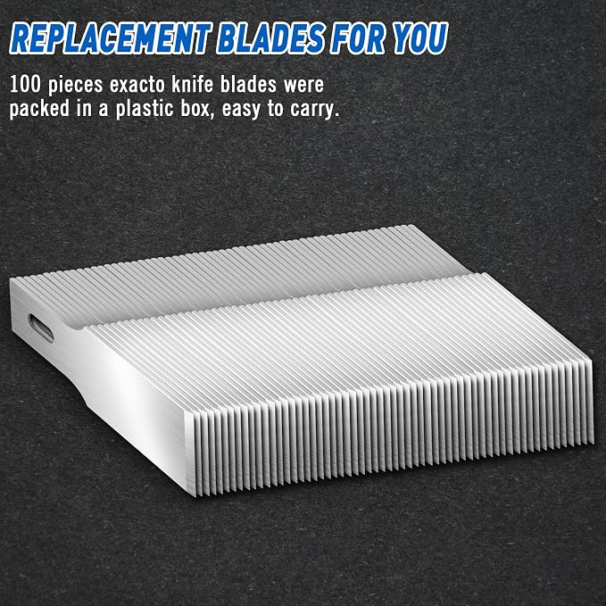 DIYSELF 100 Pack Exacto Knife Blade Refills #18, Hobby Blades Replacement - Image 4