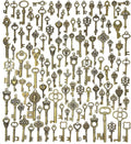 125 PCS Vintage Skeleton Key Set Charms, JIALEEY Mixed Antique Style Bronze by JIALEEY