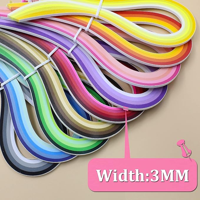 Zorfeter Multi-Color Quilling Paper Strips Kits, 3mm Width, 900 Strips - Image 4