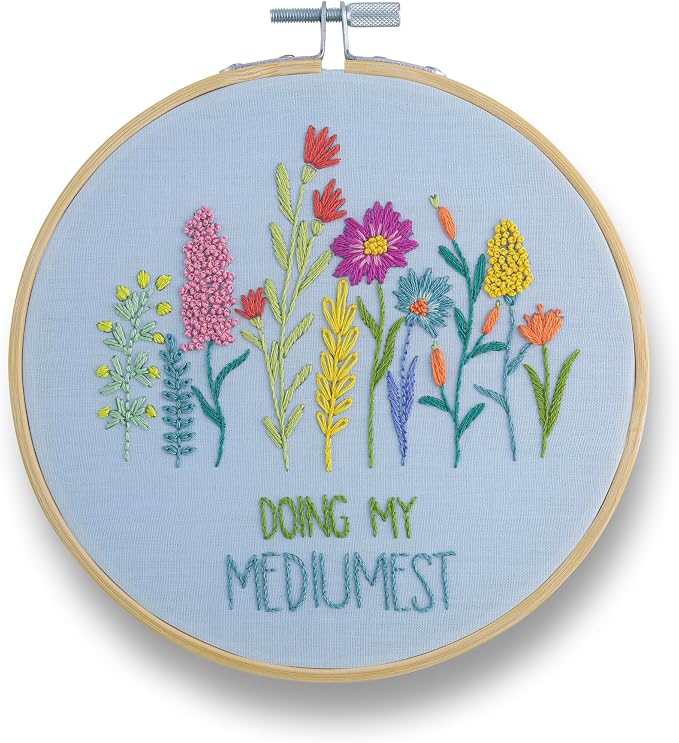FUNATIC Doing My Mediumest Embroidery Kit | Funny Beginner Needle Work Starter by FUNATIC
