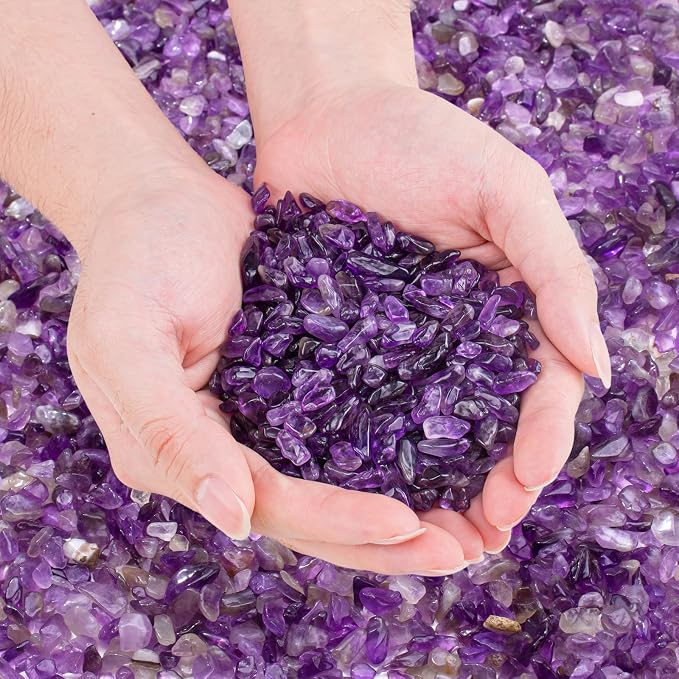 3 LB Amethyst Crystal Rocks Tumbled Crushed Stones Amethyst Crystal Quartz by EZEELAI