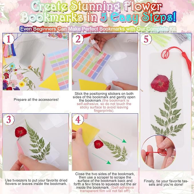Bookmark Making Kit, tassels and peel-and-stick design. No laminator required - Image 4