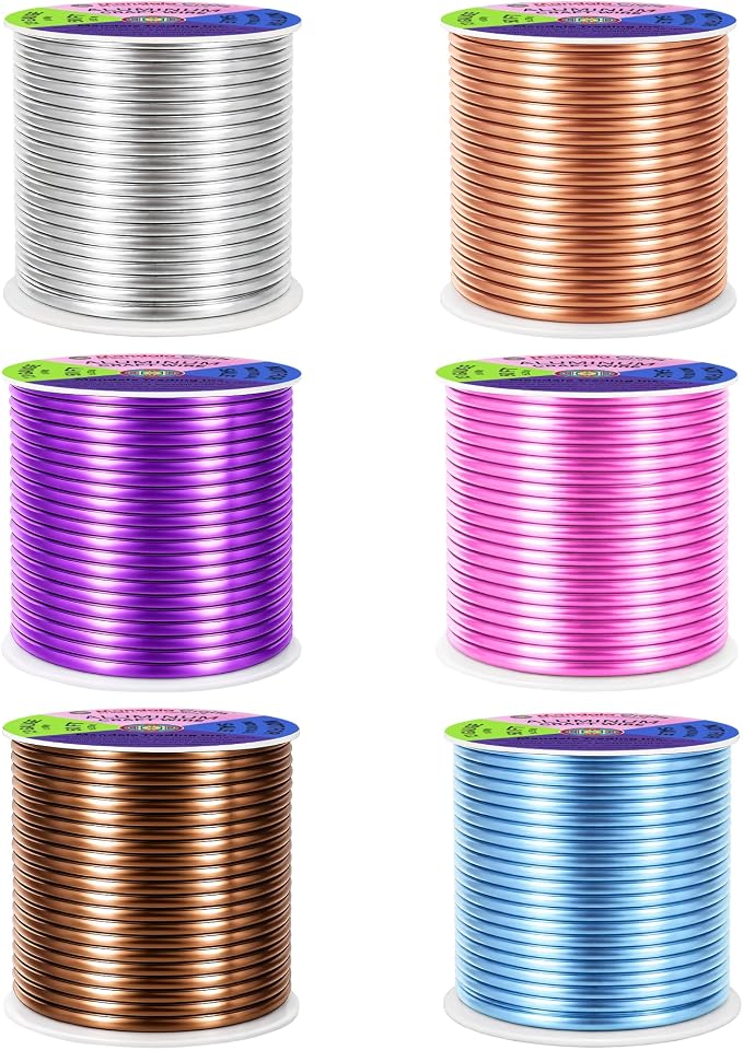Mandala Crafts 13 GA Blue Pink Brown Assorted Anodized Aluminum Craft Wire | - Image 2