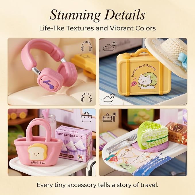 Train Carriage Miniature House Kit, Plastic DIY Dollhouse - Image 3