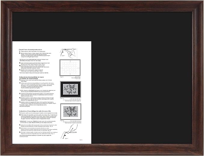 MCS 14.25x19.25 Puzzle Frame for Finished Puzzles, Walnut Woodgrain Vertical & - Image 3