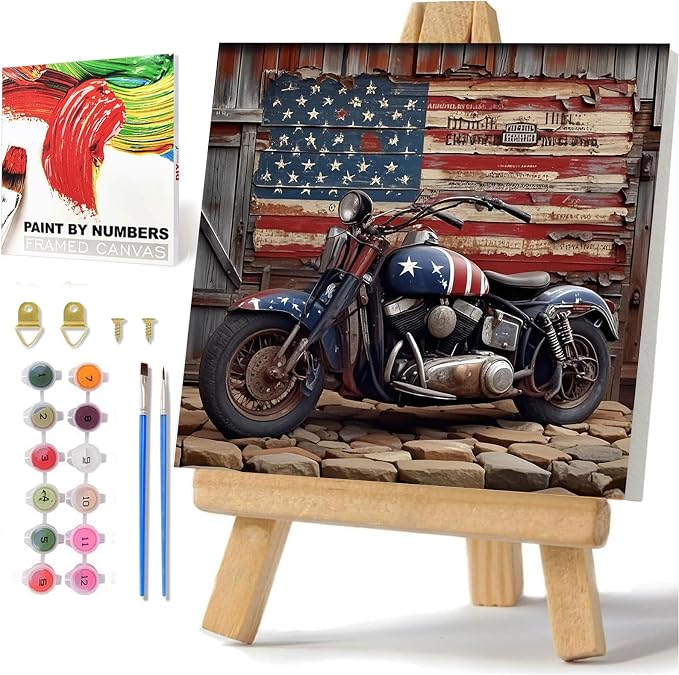 hkejoi Framed Paint by Number American Flag by hkejoi