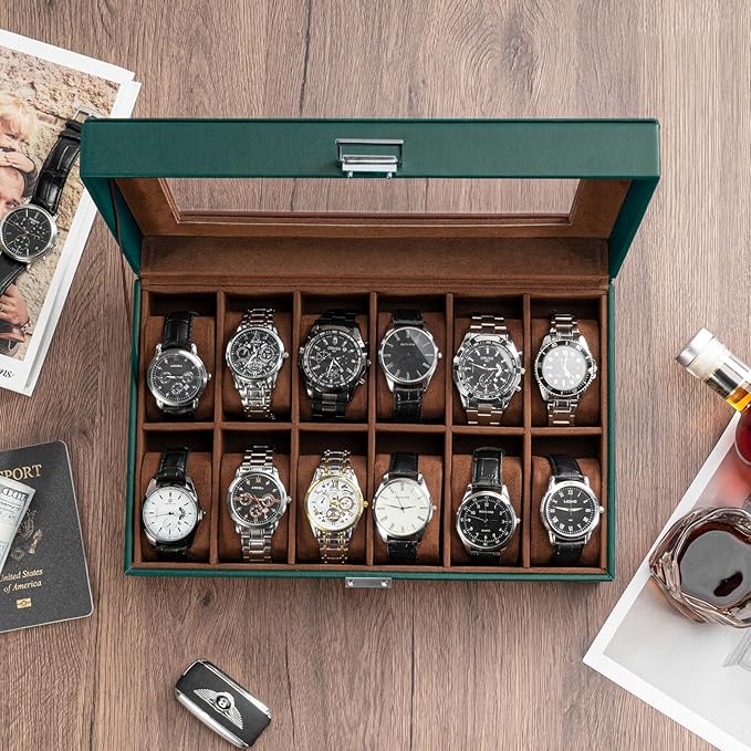 ProCase Watch Box Organizer, 12 Slot Watch Display Case - Image 3