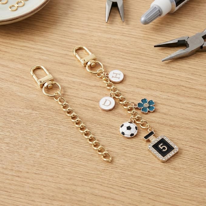 Hzopcw 20pcs Gold Keychain Making Kit, Key Ring Swivel Snap Hook Chains - Image 7