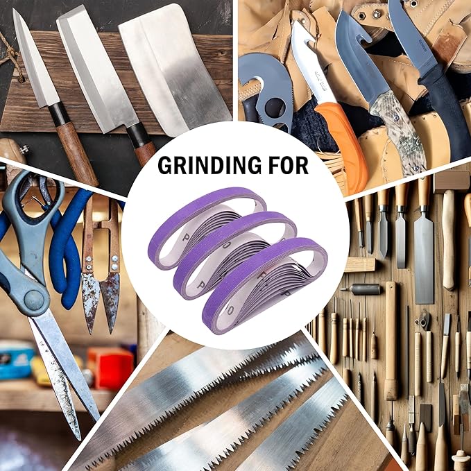 1/2 x 12 Inch Replacement Belts for Work Sharp, 30 Pcs 400 Medium Grit Knife Sharpener Sanding Belts Kit for Official Work Sharp (WSKTS & WSKTS-KT/Mk.1 & Mk.2) Knife & Tool Sharpener