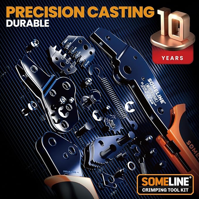 SOMELINE Crimp Tool Connector Kit, JST-PH 2.0mm/JST-XH 2.5mm/Du Pont 2.54mm Connector Set, 30 Types of Connectors, 32-20 AWG Ratcheting Crimper for Du pont,JST Series,KF2510,Molex,TE Series