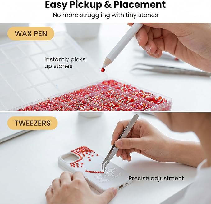 36000Pcs Red AB Rhinestones for Bedazzling, Flat Back Resin Gemstone Jewel - Image 5