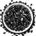 5 lb Natural Polished Black Pebbles, 3/8-1/2 Inch Decorative White Rocks by RUOJAS