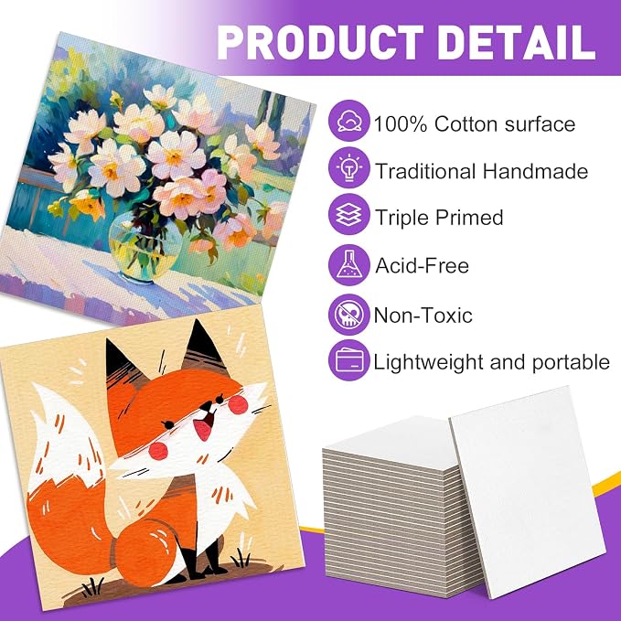 ESRICH 24 Pack 3x3IN Mini Magnetic Canvas Panels, Small Canvases - Image 6