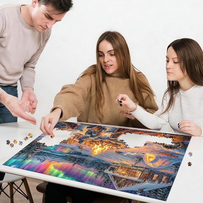 Aurora Winter Cabin Puzzles for Adults 1000 Pieces, Impossible Hard Challenging - Image 5