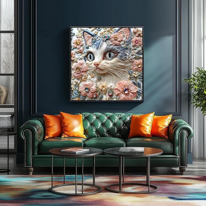 MINIWAN Cat Jigsaw Puzzles for Adults 500 Pieces, 20x20 Inch | Colorful Crystal - Image 4