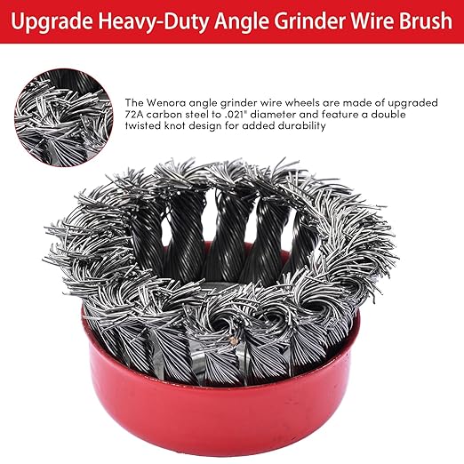 12 Pack Wire Wheel for Angle Grinder Set,4-1/2" Angle Grinder Wire Wheel & Wire Brush for Grinder - 5/8"-11 Arbor - Heavy Duty Wire Wheel for Rust Removal, Polishing - Durable Grinder Wire Wheel Combo