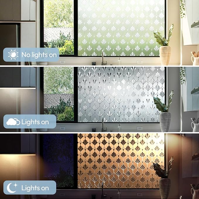 rabbitgoo Privacy Window Film Frosted Glass, 23.6" x 118.1" | Sun Blocking Non - Image 8
