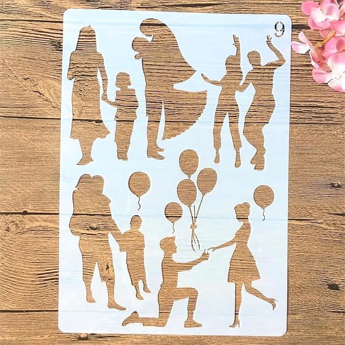 TIAMECH 4 Pcs A4 Reusable Family Stencils - Image 4