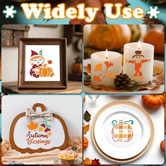 72 PCS 3x3 Inch Thanksgiving Stencils - Image 6